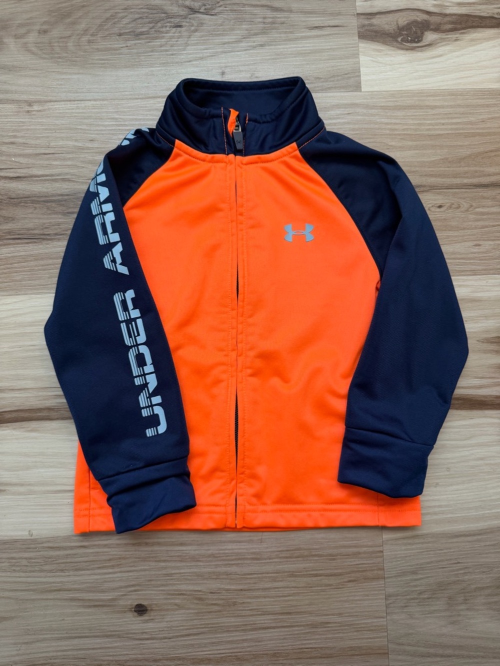 Under Armour Toddler 2T Zip Up Track Jacket Orange Navy